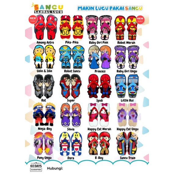 Sandal sancu/sandal anak-anak/sandal karakter