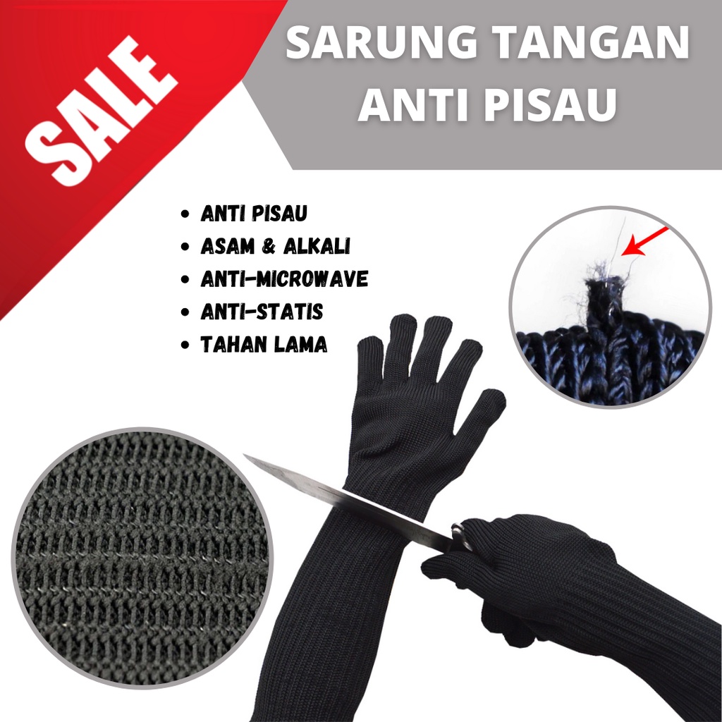 SARUNG TANGAN ANTI PISAU STAINLESS STEEL PANJANG