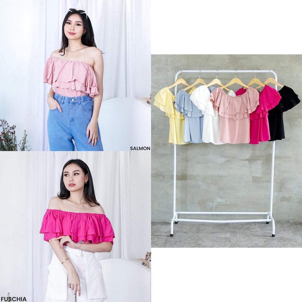 MULTISTYLE COTTON TOP atasan / sabrina / baju seksi / blouse wanita