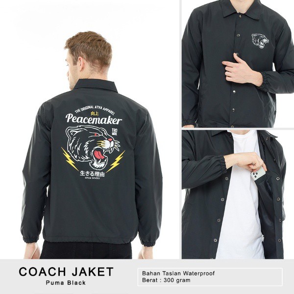 Coach Jaket Pria Original PUMA BLACK