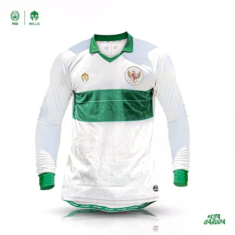 MILLS Timnas Indonesia Jersey Away Player Issue Long Sleeve 1024GR White