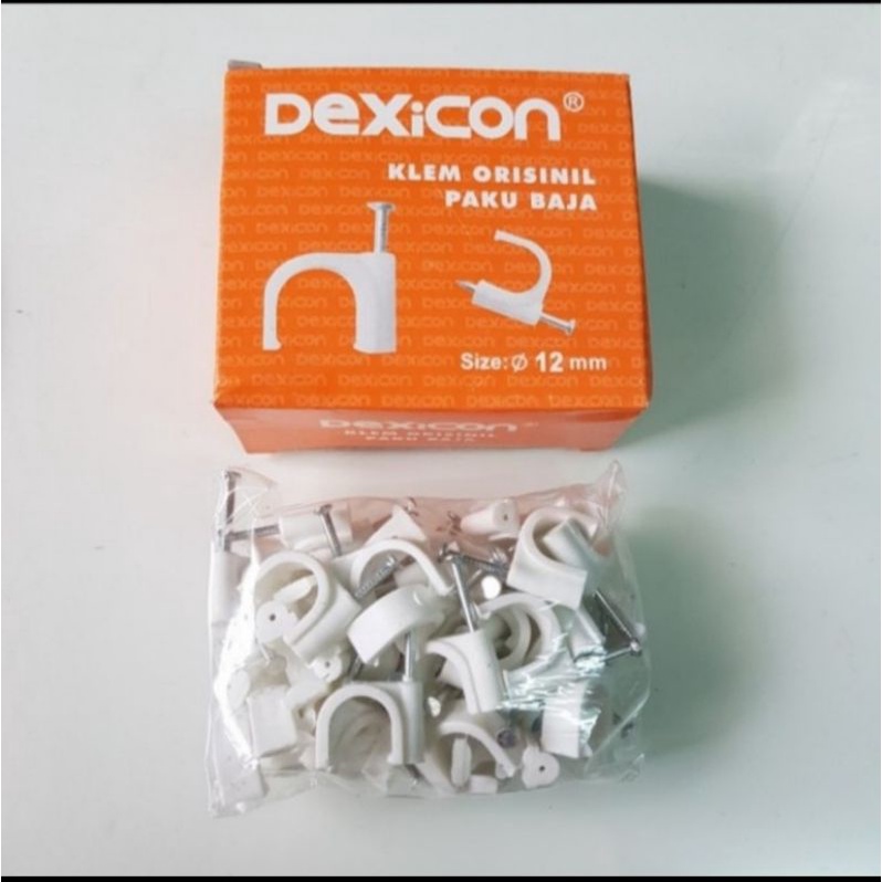 Klem Kabel Dexicon 6mm&12mm Klem Kabel Paku Baja 12mm Klem Kabel Listrik 12mm