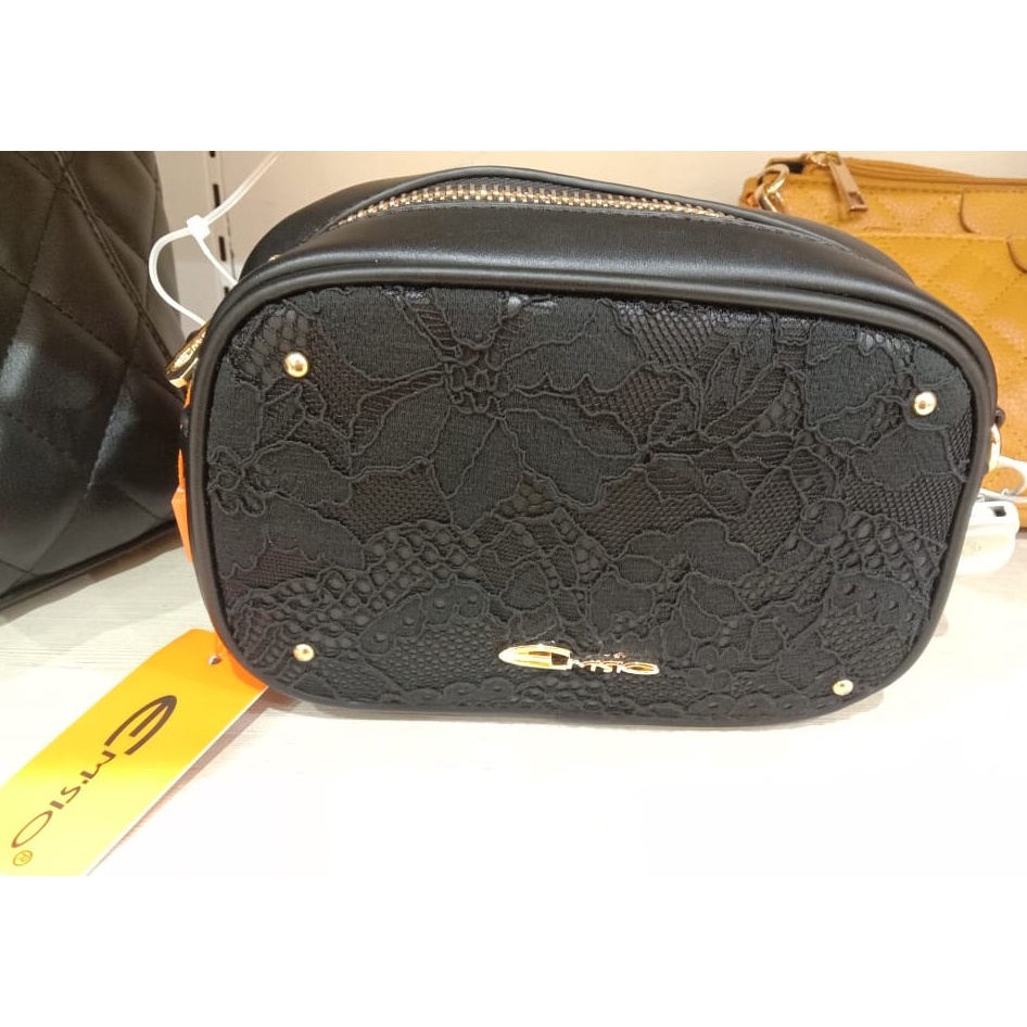 [BLACK] TAS SELEMPANG WANITA MERK EMSIO BY ELIZABETH