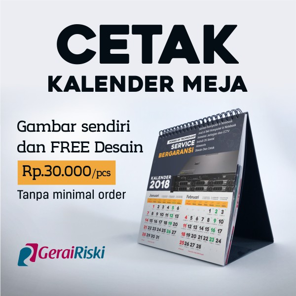 Cetak Kalender Meja 2020 dengan gambar sendiri dan Free 