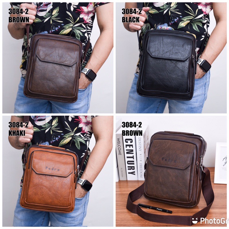 Tas selempang pria pedro 3084-2 Free pena pedro Tas kerja import