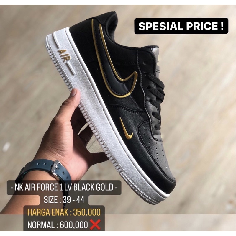 NIKE AIR FORCE 1 BLACK GOLD  PREMIUM QUALITY