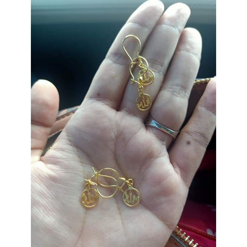 anting emas 24k palembang asli bersurat