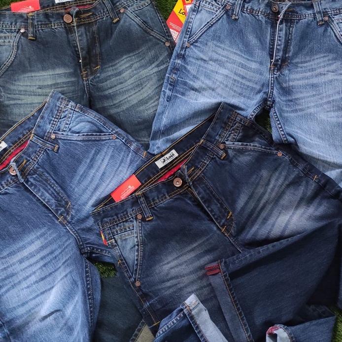 Bayar Dirumah 3.3 Celana Jeans Lois Pria Premium 100% Size 28-34 Original Denim Selvegde Reguler Fit Model Terbaru - Lois Asli Cowok Kekinian #096