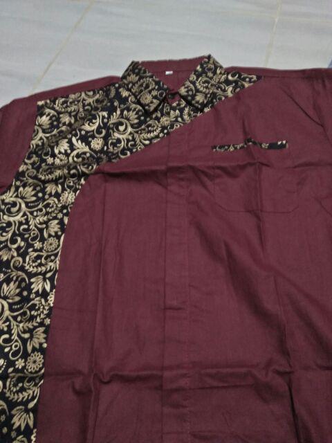 Asifa Batik Hrb026 Kenongo Kemeja Tosca Pendek Pekalongan Padi M L Xl Sogan Tulis Halus Kemeja Batik