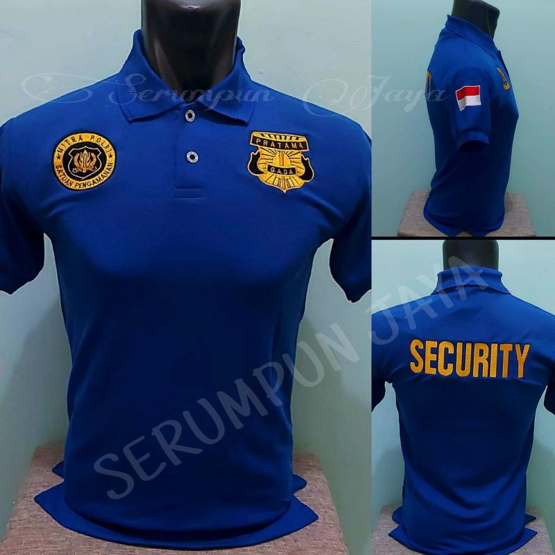 KAOS GADA PRATAMA MITRA POLRI BIRU - KAOS KERAH GADA PRATAMA BIRU FULL BORDIR