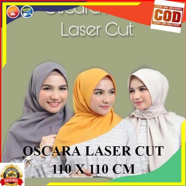 GROSIR HIJAB SEGI EMPAT OSCARA AZARA LASER CUT VOAL MIRACLE 10 PCS