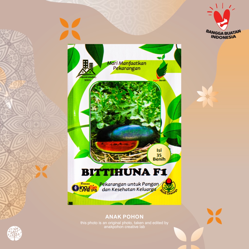 (1 PACK) Benih Semangka Lonjong Hibrida BITTIHUNA F1 - IPB Retail Pack - 35 SEEDS