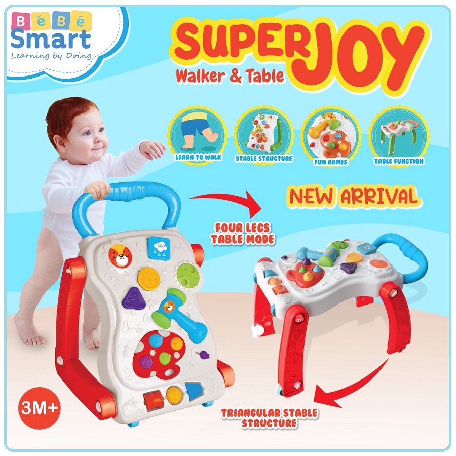 Bebe Smart Super Joy Walker + Table | Mainan Edukasi | Mainan Anak