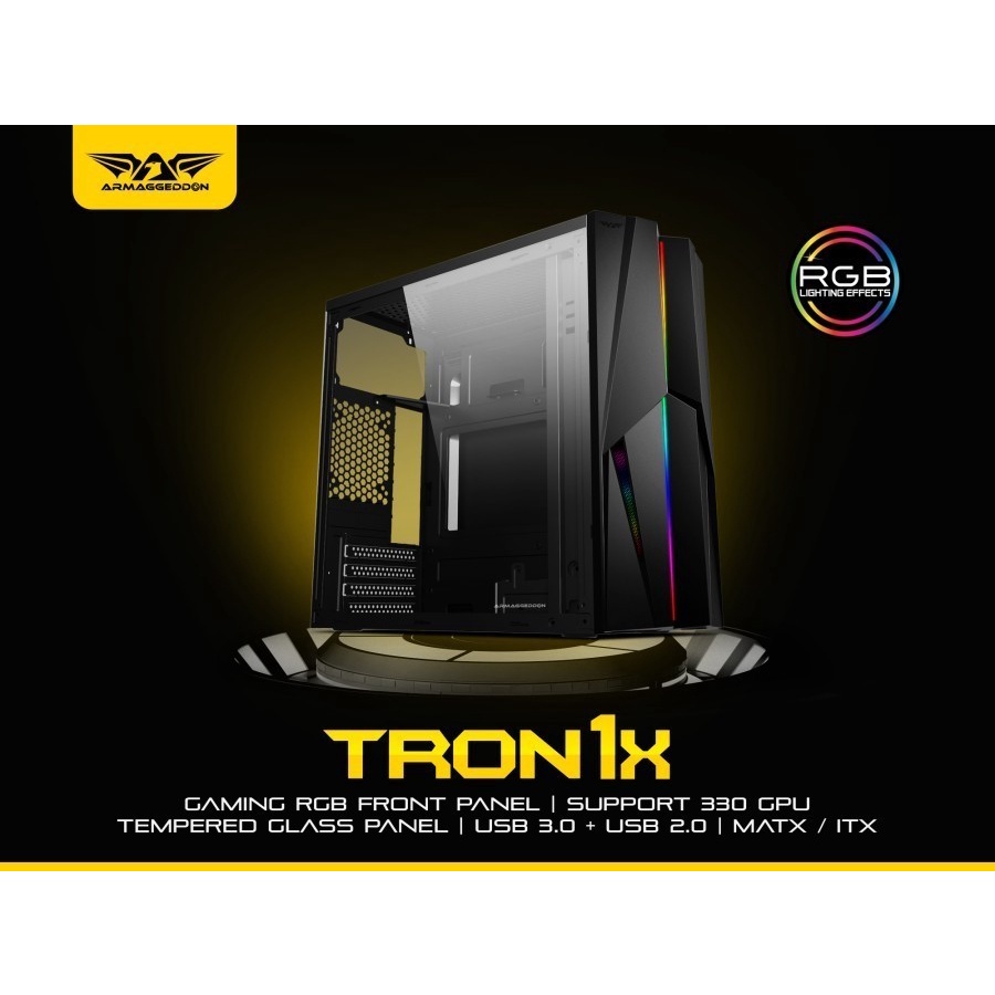 Casing Powerlogic Armaggeddon TRON 1X Tempered Glass - Black