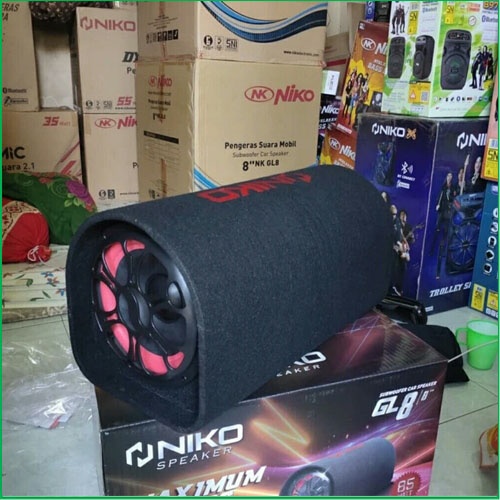 BONUS MIC Niko Gl8 Subwoofer Car Speaker 8 Inch 85 Watt | Speaker Tabung 8 inch Subwoofer Car speaker AC/DC | Speaker Aktif NIKO NK-GL8 | FMS