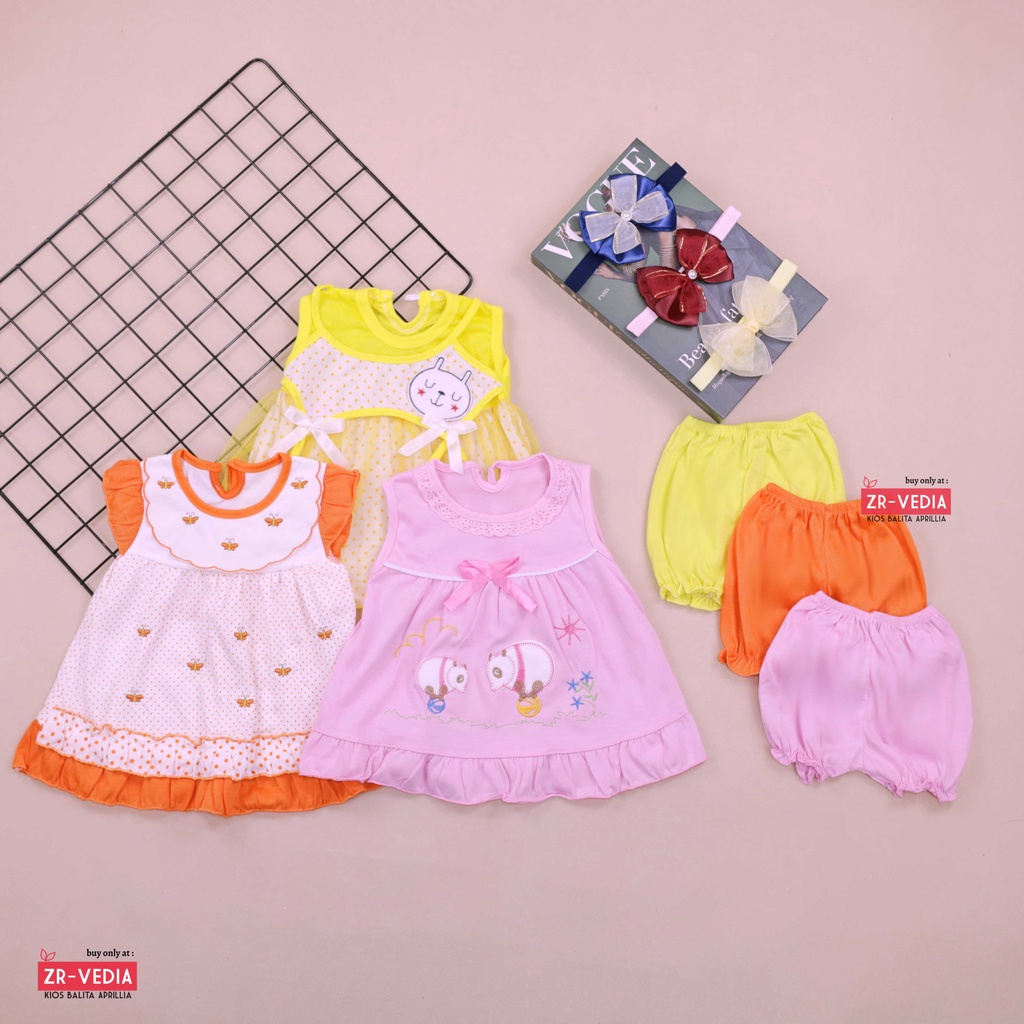 [FREE BANDANA] Setelan Baby Berry 0-12 Bulan / Baju Tidur New Born Set Perempuan Lengan Baby Perempuan Celana Pop ZR Vedia