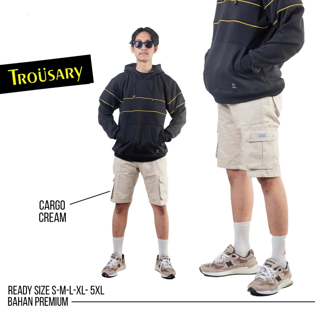 Trousary Celana Cargo Pendek Size S Sampai 5XL Big Size Hijau Army