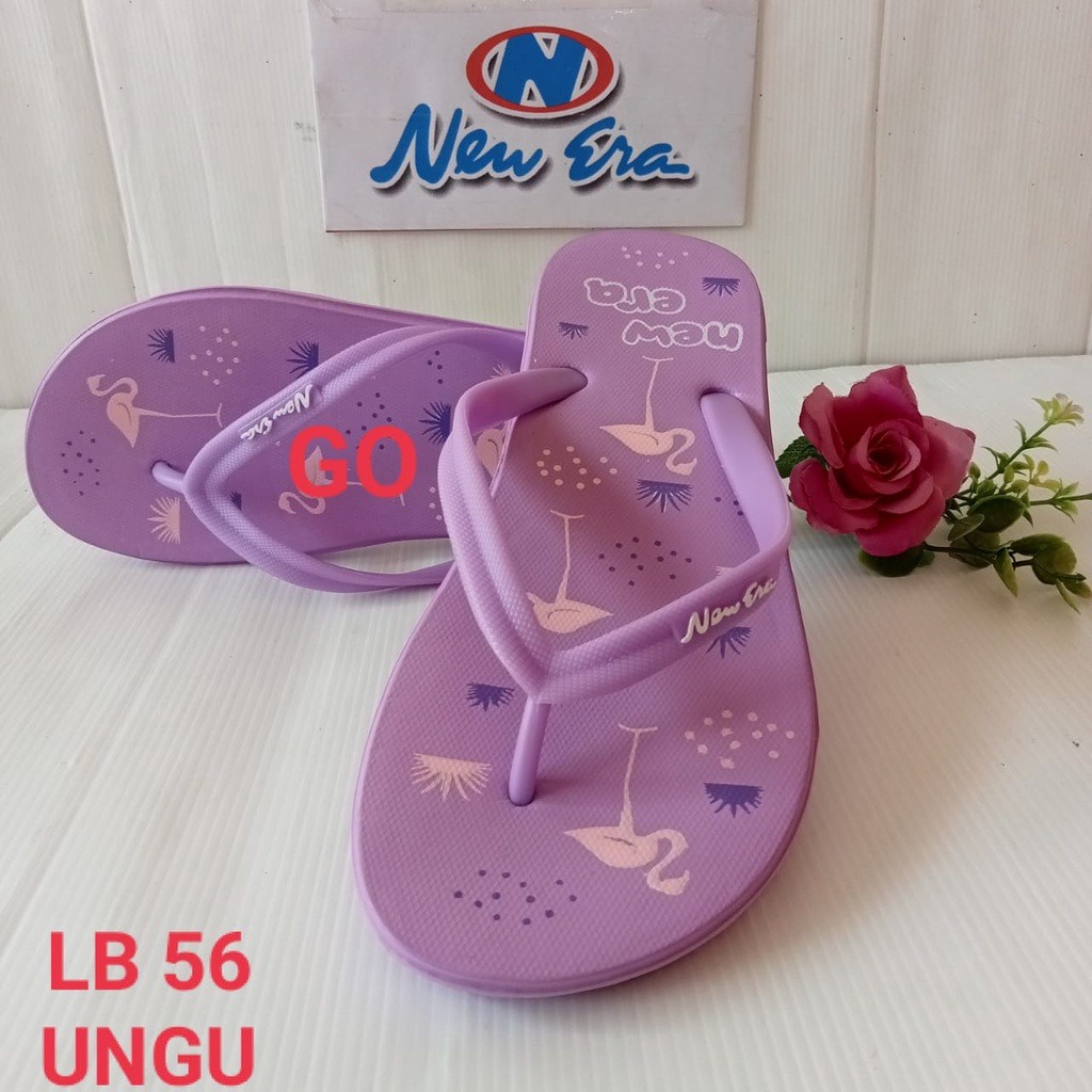 sogo NEW ERA LB CNC 56 FL Sandal Japit Motif Flamingo &amp; PUFFY IMPORT GIVE ME LOVE, IMPORT STRAWBERRY KOTAK Sandal Wanita