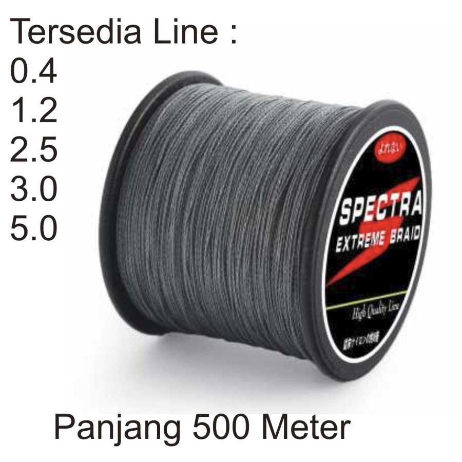Soloplay Spectra Senar Benang Tali Pancing Extreme Braid 500 Meter - FM-PEL - Gray