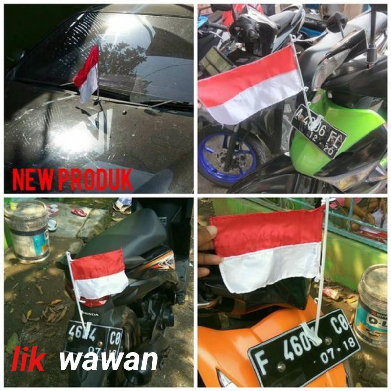 bendera mobil, mobil motor, bendera merah putih kecil ukuran 22x 15 cm