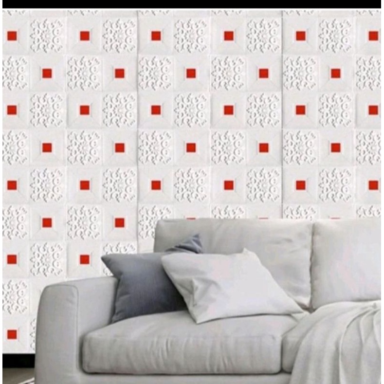 WALLPAPER 3D MOTIF BATIK CLASIC 70X70CM TEBAL 3MM-7