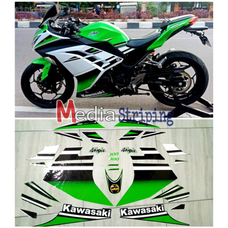 Sticker Striping Ninja 250FI ANNIVERSARY (Ukuran 100% sama dengan originalnya)