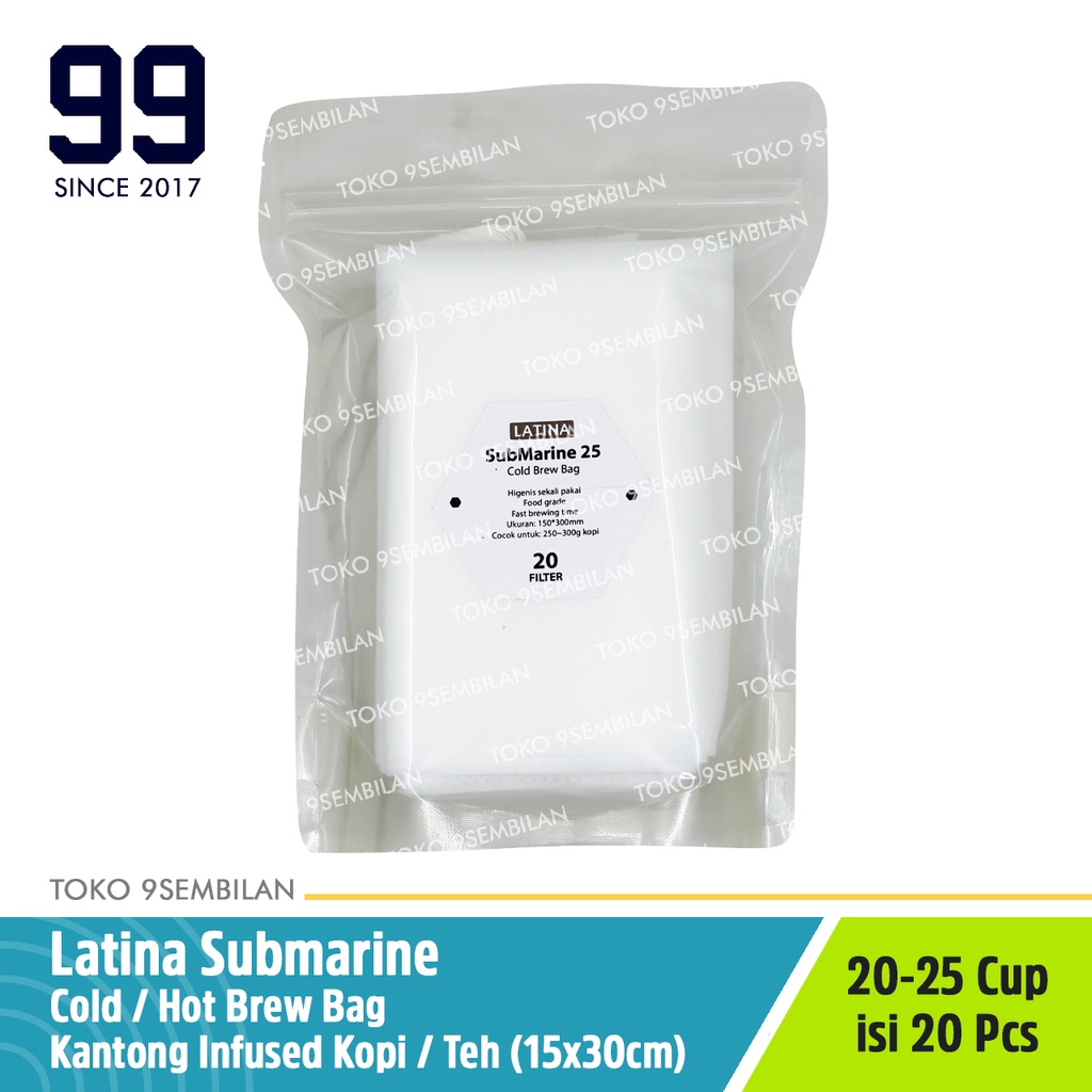 Latina Submarine 13x26cm 100-150g 20 Pcs Cold & Hot Brew Coffee Filter