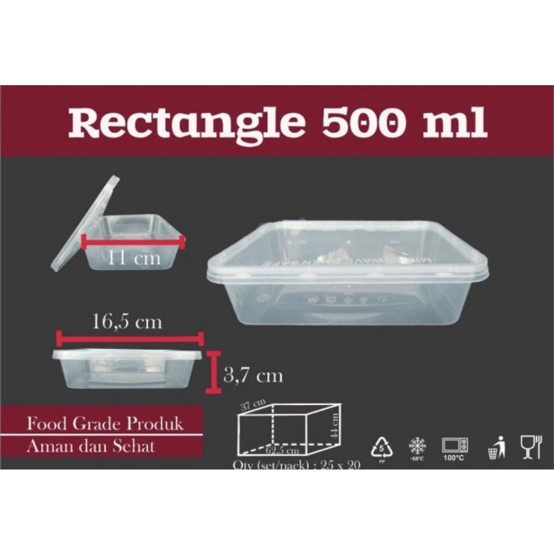 Thinwall Victory Rect 500ml