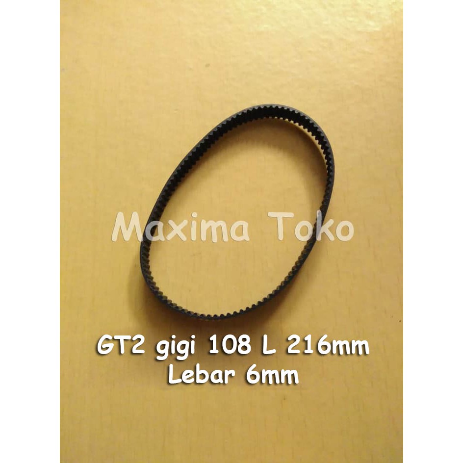 Timing Belt GT2 Close loop gigi 108 L 216 mm Lebar 6mm 108T 2GT 216mm 1 Pcs