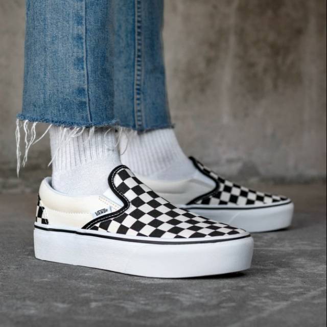Sepatu Vans slip on motif catur,limited Edition