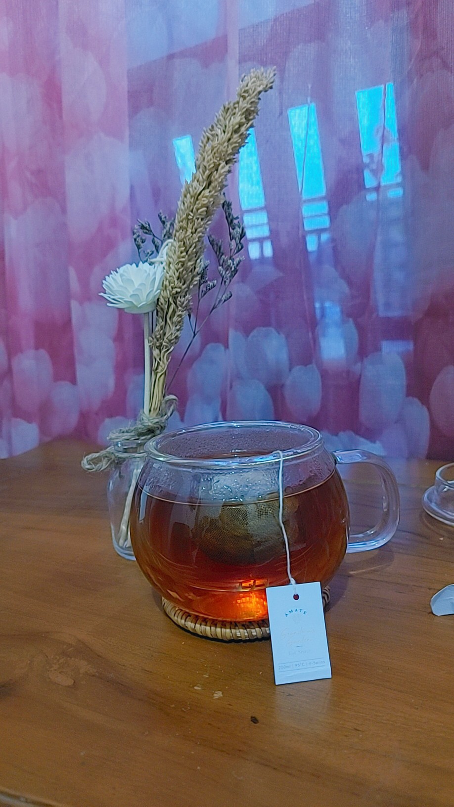 Gelas Cangkir Teh Saringan / Glass Infuser Tea Cup / Teko Teh Kaca 300 Ml