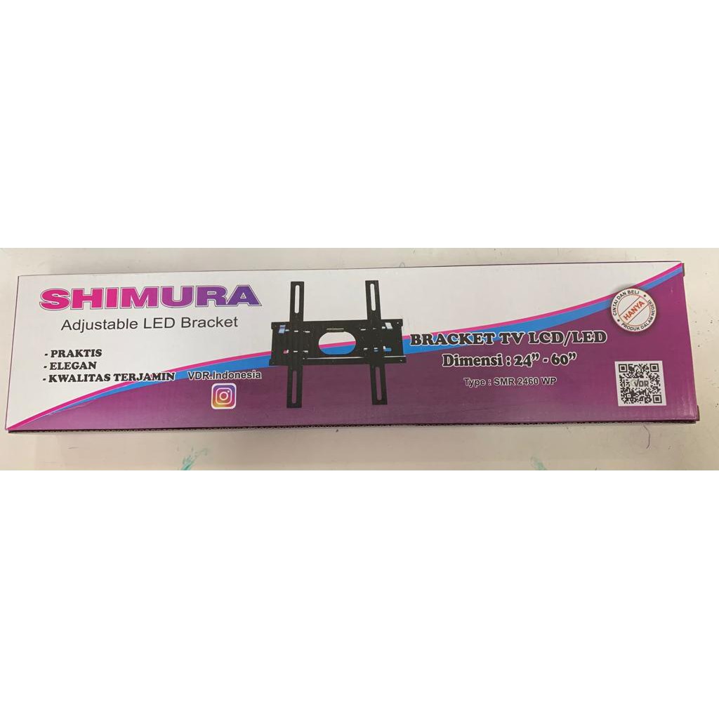 Breket TV Shimura ukuran 24&quot;-60&quot; + Waterpass