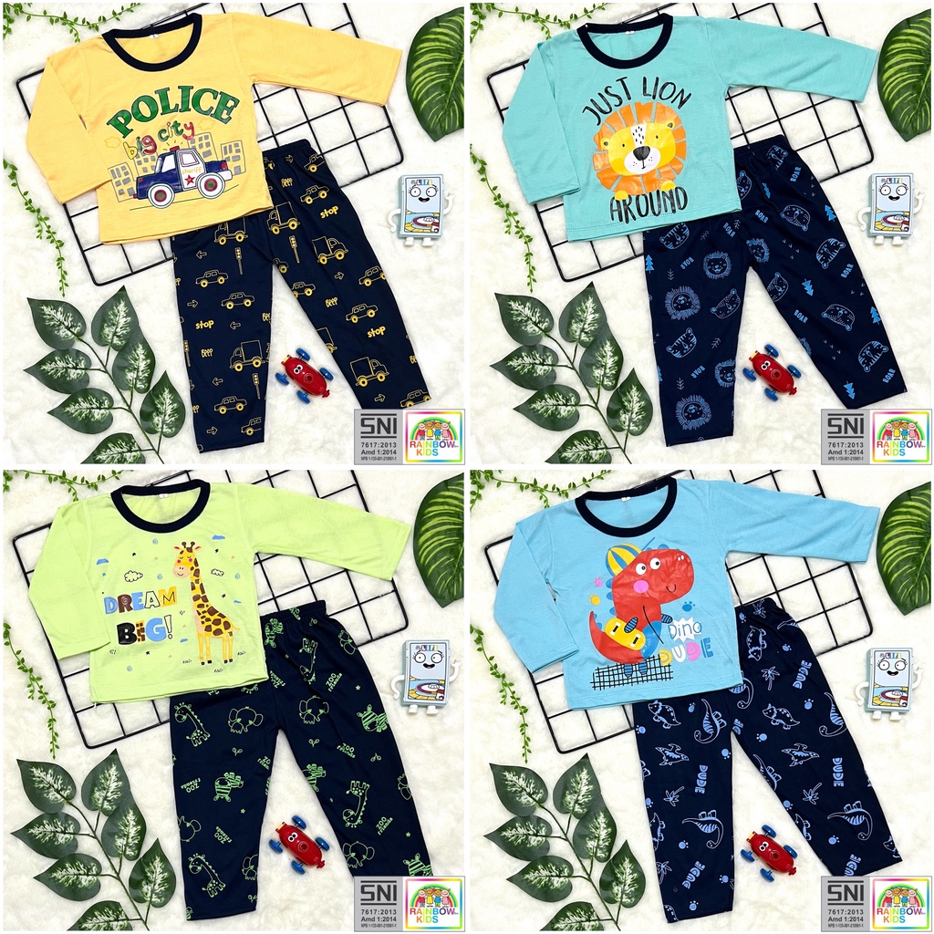 RAINBOW SETELAN PP / SET BAJU ANAK COWOK / UNISEX PP 1-8 TAHUN PART 3