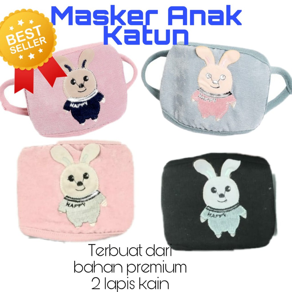 Jual Murah Masker Anak Katun Anti Debu / Polusi Pencegah Virus Karakter