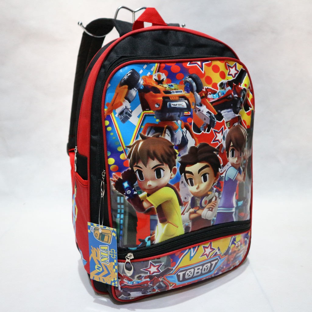 Tas Ransel Backpack Anak Laki Laki Sekolah Fashion Gambar | TOBOT MERAH