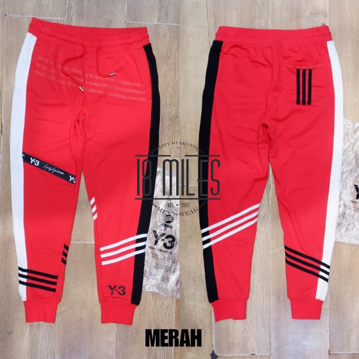 Celana Panjang AD1DAS Y3 JOGER PANTS SUBEROU BLACK RED UNISEX IMPORT