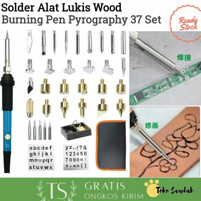 

Solder Alat Lukis Wood Burning Pen Pyrography 37 Set