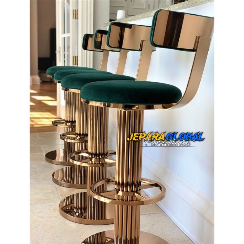 Kursi Bar Cafe stainless steel gren putar (kursi cafe stainless,kursi makan putar,kursi mewah )