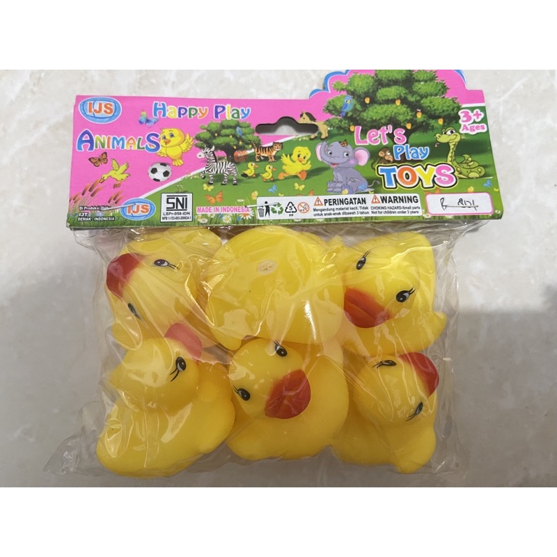 B801 MAINAN MANDI BEBEK MINI KUNING 1 PACK ISI 6pcs ditekan bisa berbunyi