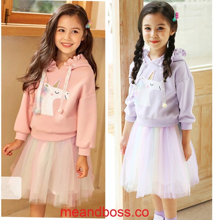 SALE SSP29-Baju Anak Setelan Set Unicorn Hoodie Sweater