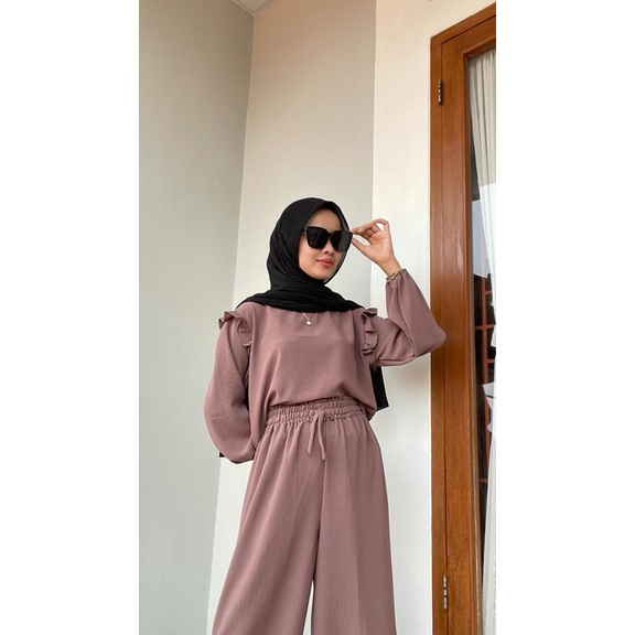 RUBY SET//SETELAN KULOT KRINKEL//OOTD KEKINIAN// SETELAN TERLARIS// SETELAN PALING BANYAK DI MINATI-3