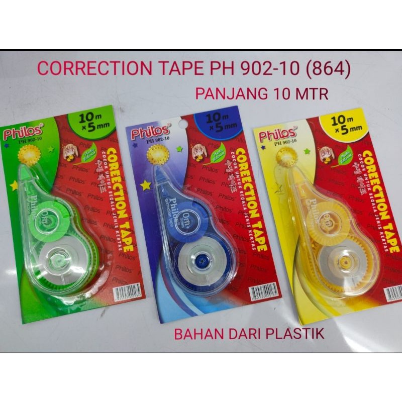 

Correction Tape Philos / Tipe Ex bagus / Correction bahan plastik / Tipe Ex Pita / Penghapus murah