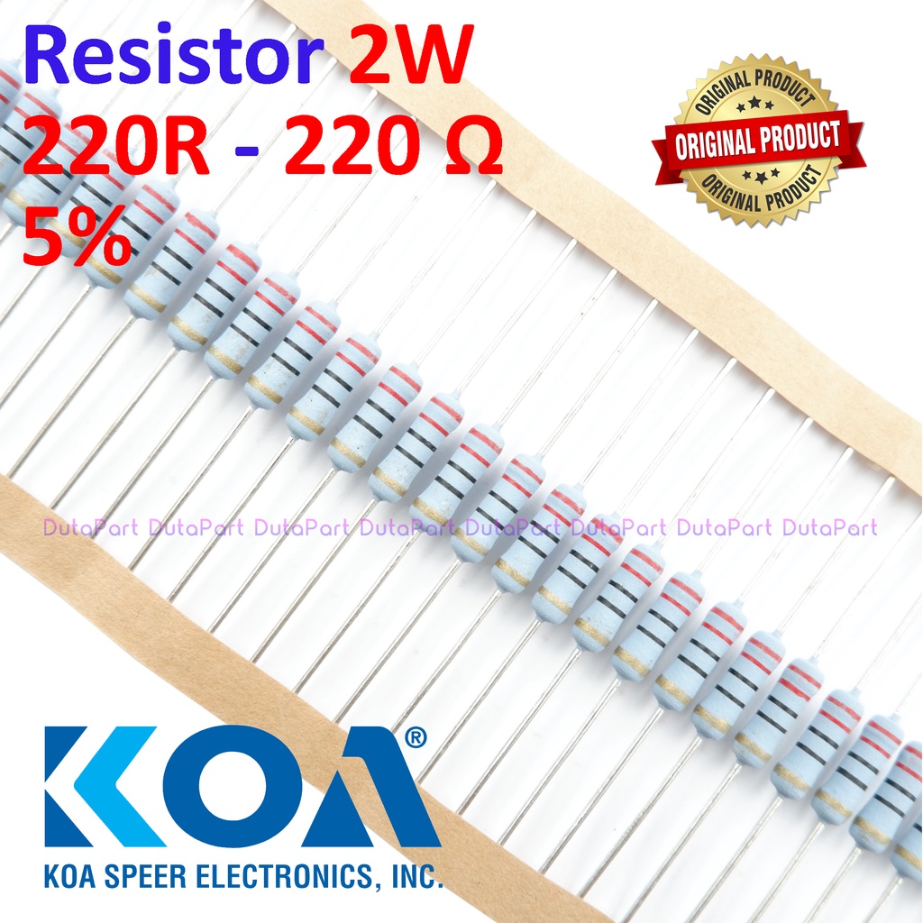 Resistor 220 Ohm 2 Watt 5% ORIGINAL KOA 2W 220R HIGH QUALITY