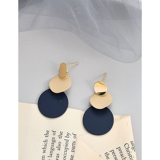 LRC Anting Tusuk Fashion Geometric Disc Color Earrings D40216