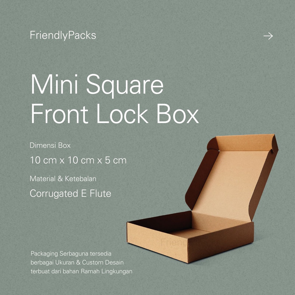 

Square Front Lock Box Packaging Corrugated / Kotak Dus Packaging