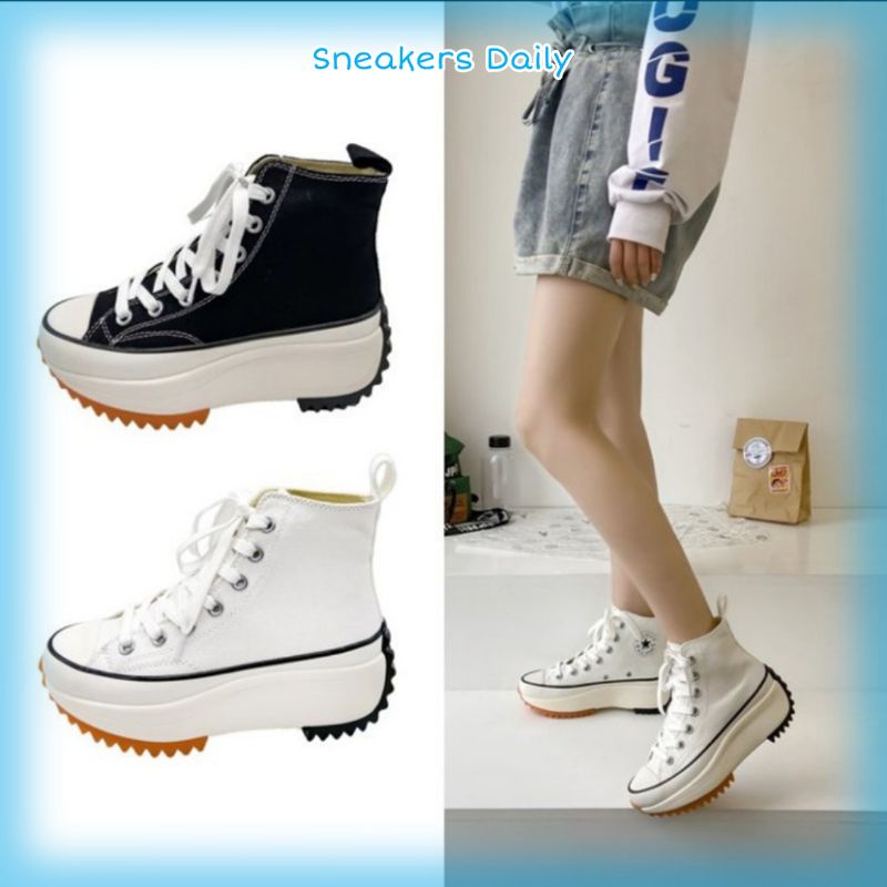 COD Sneakersdaily 560 Sepatu Sneakers Kanvas Hak Tinggi Wanita Premium