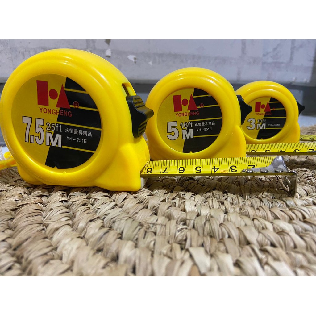 1001 IMPORT METERAN MEASURING TAPE YONGHENG PENGGARIS TEBAL,KUAT,LENTUR !!! - 4 VARIASI