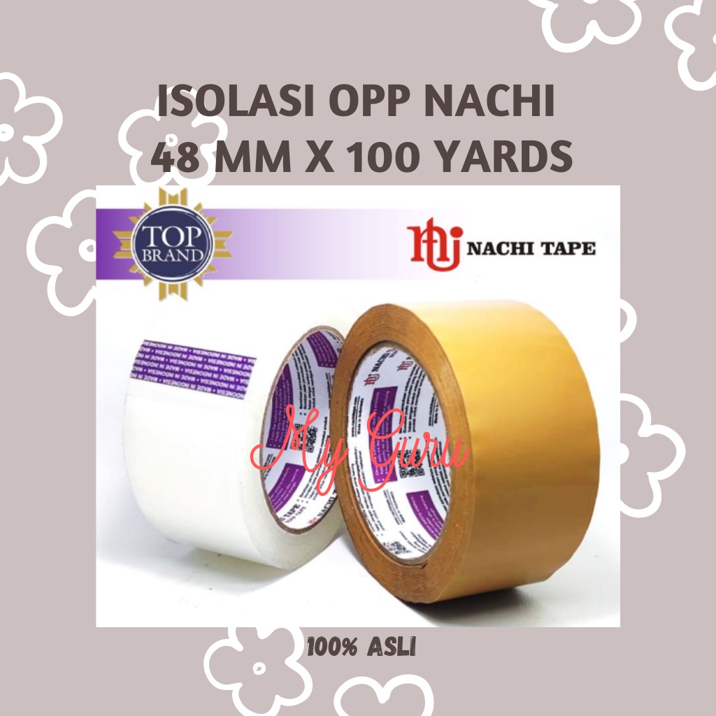 

[ROL] NACHI LAKBAN OPP 48MM / 2 INCH X 90 YARDS CORE UNGU BENING / COKLAT ISOLASI SELOTIP