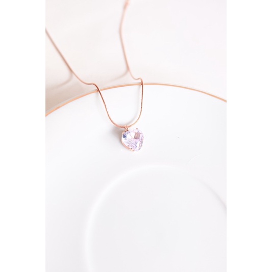 CHIWY.ID | ENERLY NECKLACE | KALUNG ROSEGOLD | KALUNG STAINLESS ANTI KARAT ANTI HITAM KALUNG KRISTAL