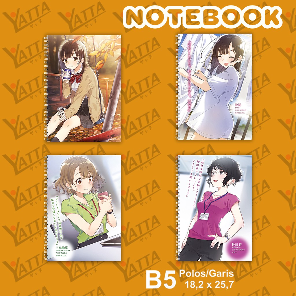 

Notebook Anime ukuran B5 18,2 cm x 25,7 cm Higehiro
